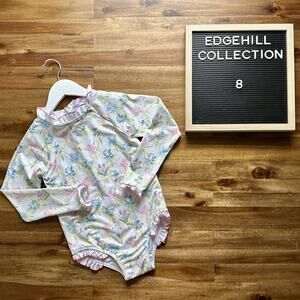 Edgehill Collection Sun House Children's Austen Floral Long Sleeve Rash Guard 8
